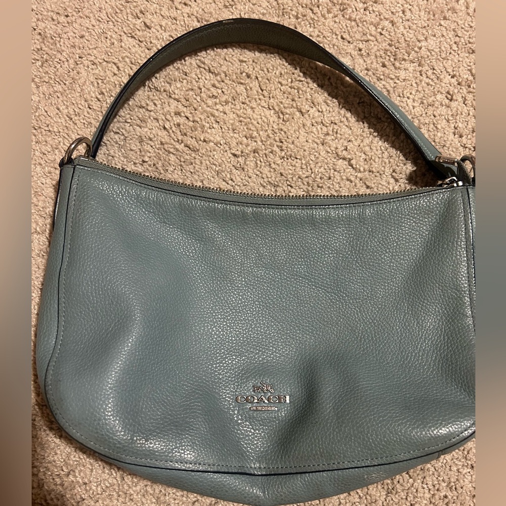 Coach Tiffany Blue Leather Shoulder Bag